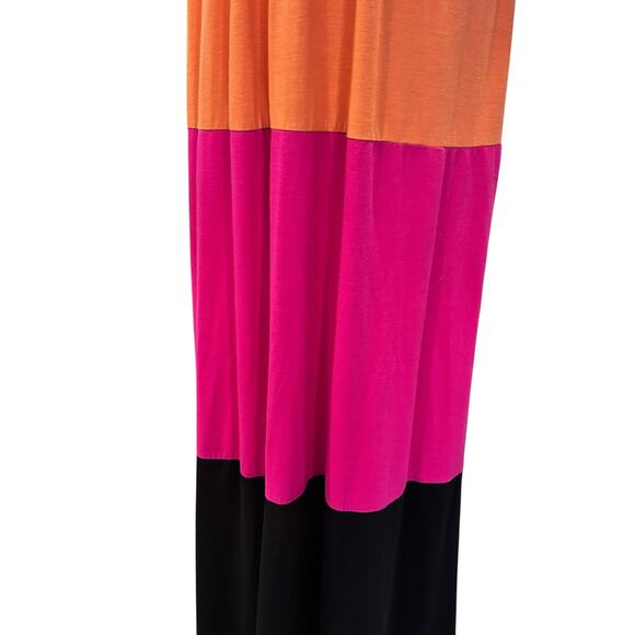 New Directions Baby Doll Dress Boho Maxi Y2K SZ Med Color Block Colorful - Picture 4 of 9